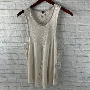 Free People Cream Lace Tank Top